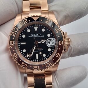 New 40mm SeikoMod GMT Automatic Watch "Root Beer"